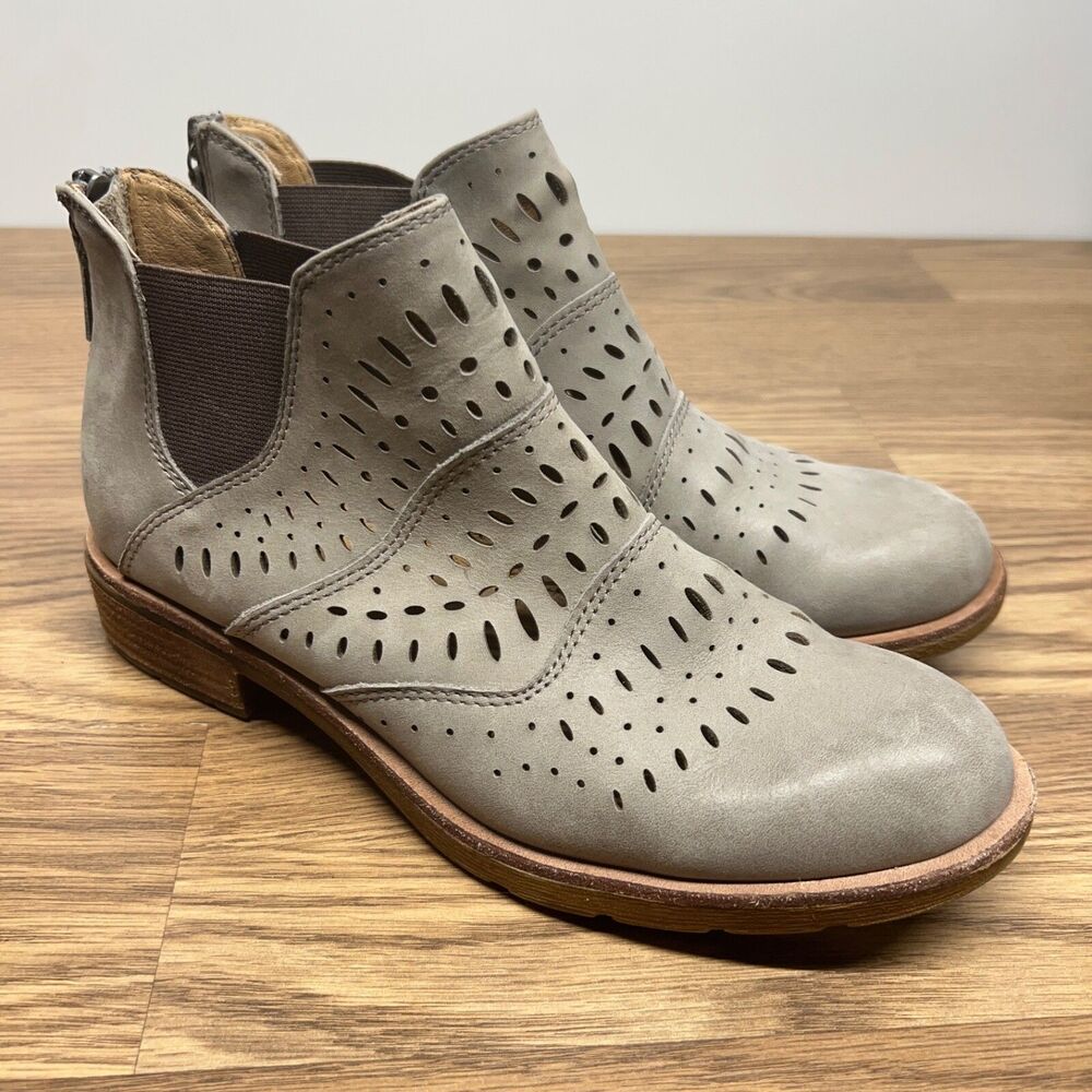 Sofft Womens Brenley Boot Size 7.5 Taupe Tan Leather‎ Chelsea Bootie Perforated